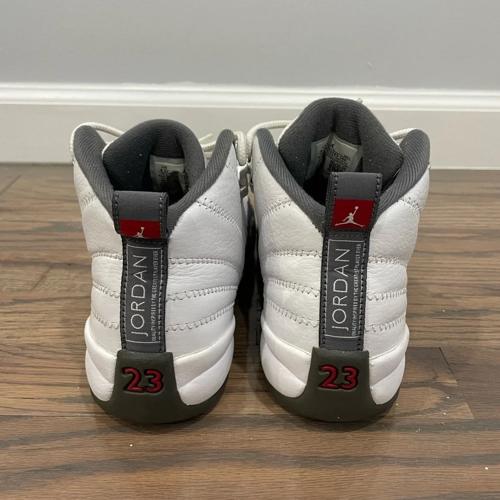 Jordan 12s “White Dark Grey” Sz 4.5Y - Picture 5 of 6